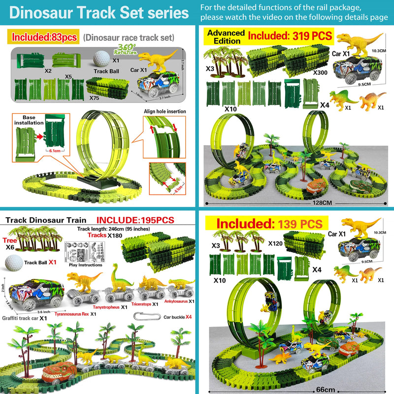 Electric Dinosaur Car Track Set