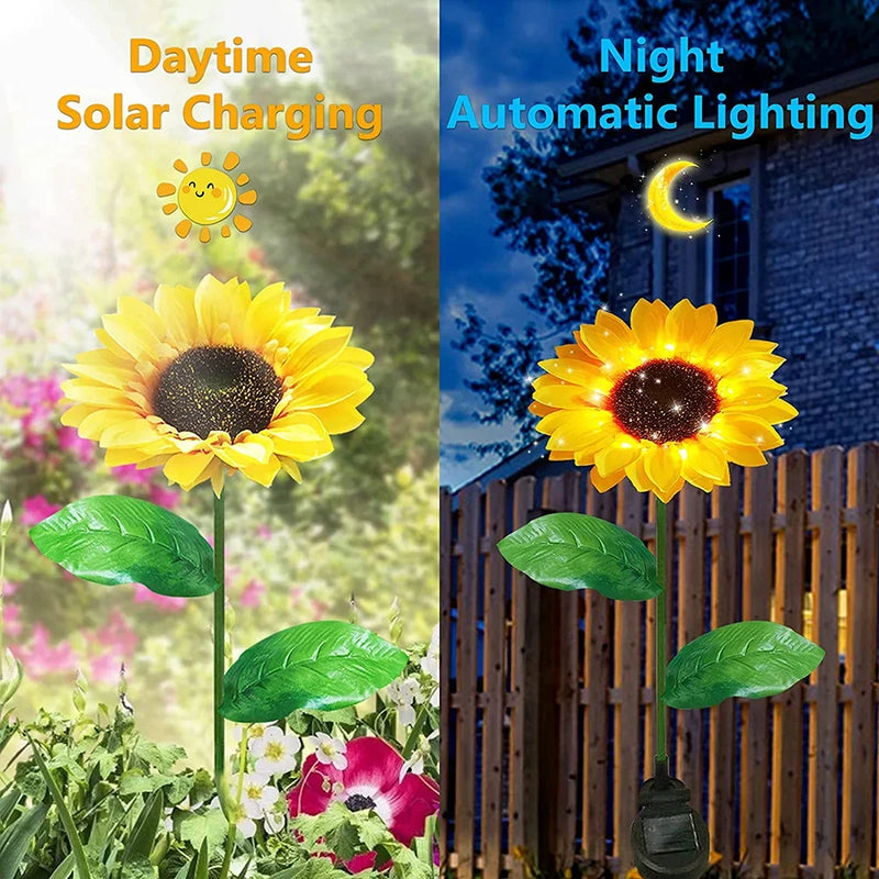 Solar Sunflower Garden Lights