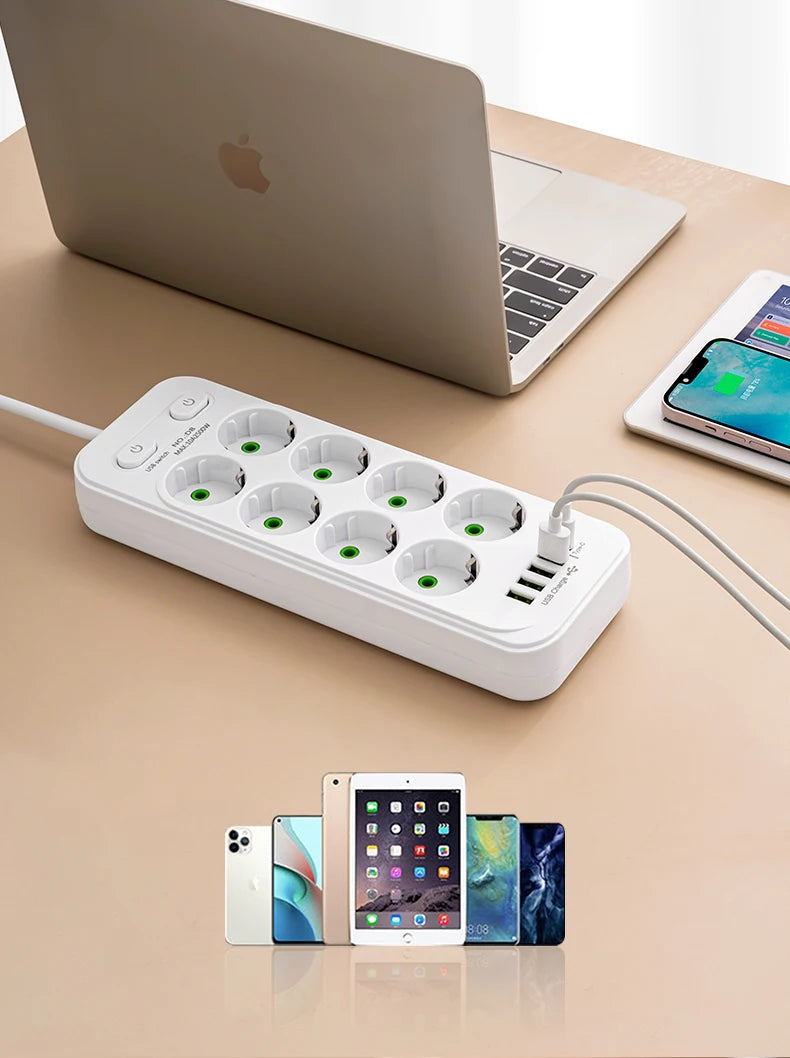 EU Plug 6-Outlets Power Strip