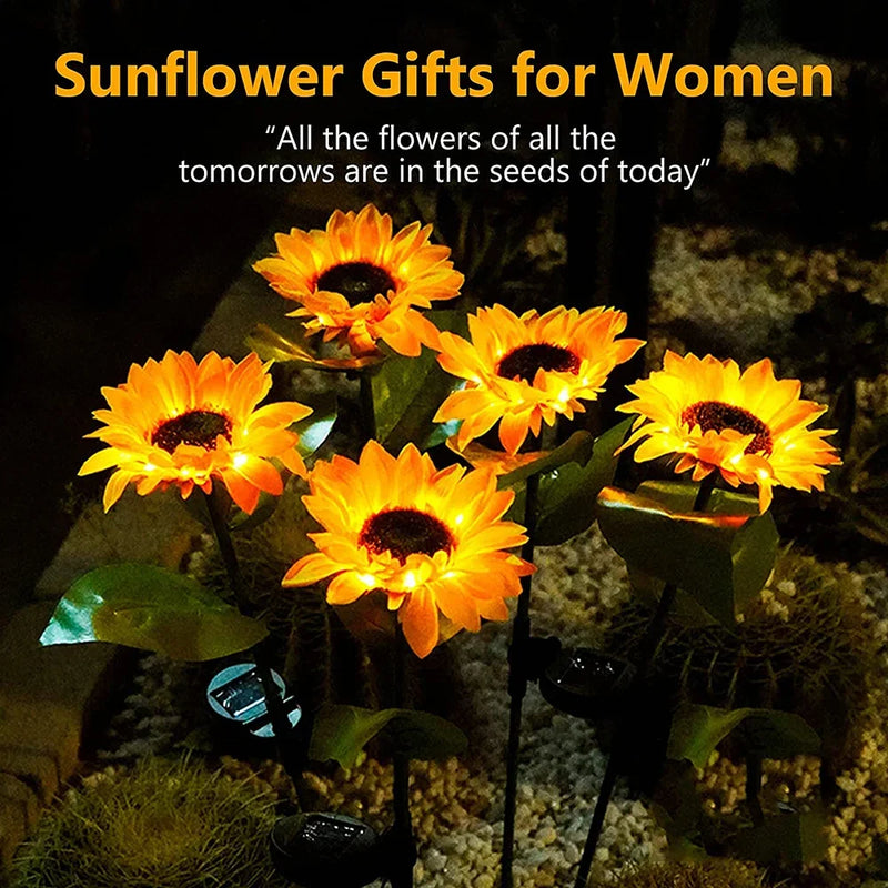 Solar Sunflower Garden Lights