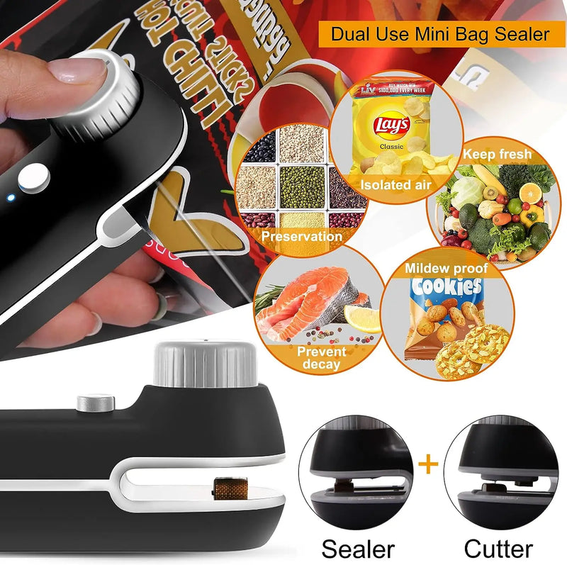 2-in-1 Rechargeable Heat Sealer