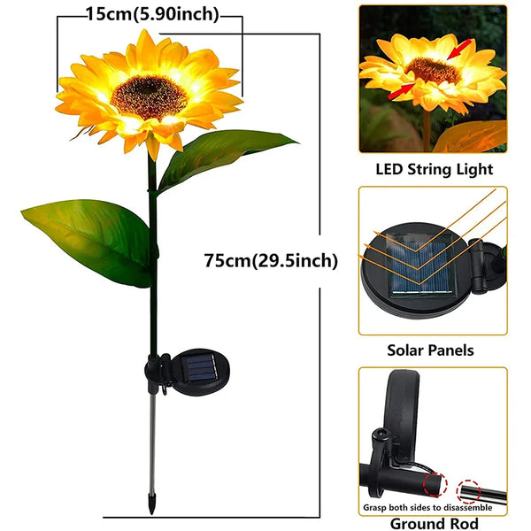 Solar Sunflower Garden Lights